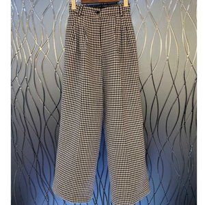 Plaid straight trousers lady